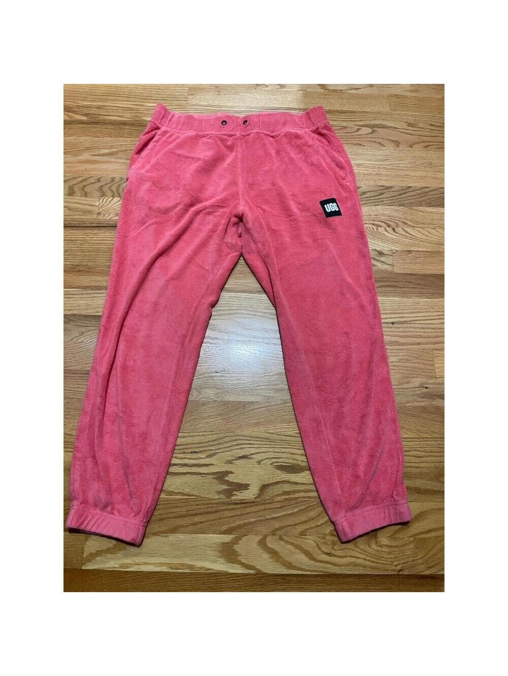 Women’s UGG Lounge Pants size L Large Shaggy Fuzzy Pink Pull On Pajama Bottoms